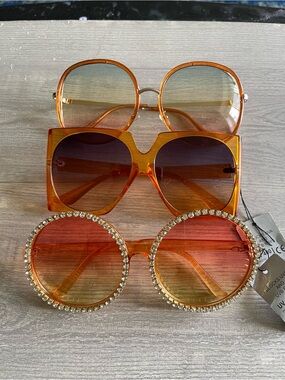 Women’s Fashion Orange Gradient Sunglasses - Stylish Statement Shades